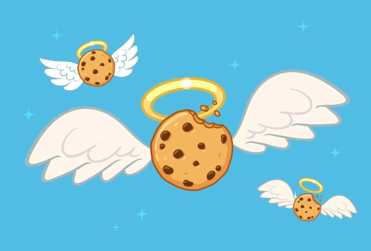 Cookie with angel wings and halo