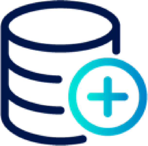 Icon of database with a plus sign