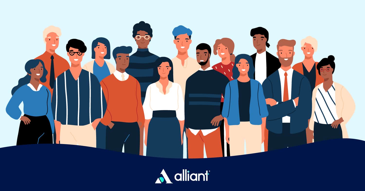 People in clip art with Alliant logo below